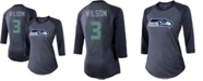 Fanatics Women's Russell Wilson College Navy Seattle Seahawks Player Name Number Tri-Blend Three-Quarter Sleeve T-shirt